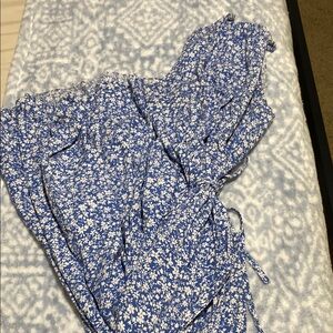 Floral Blue Wrap Dress